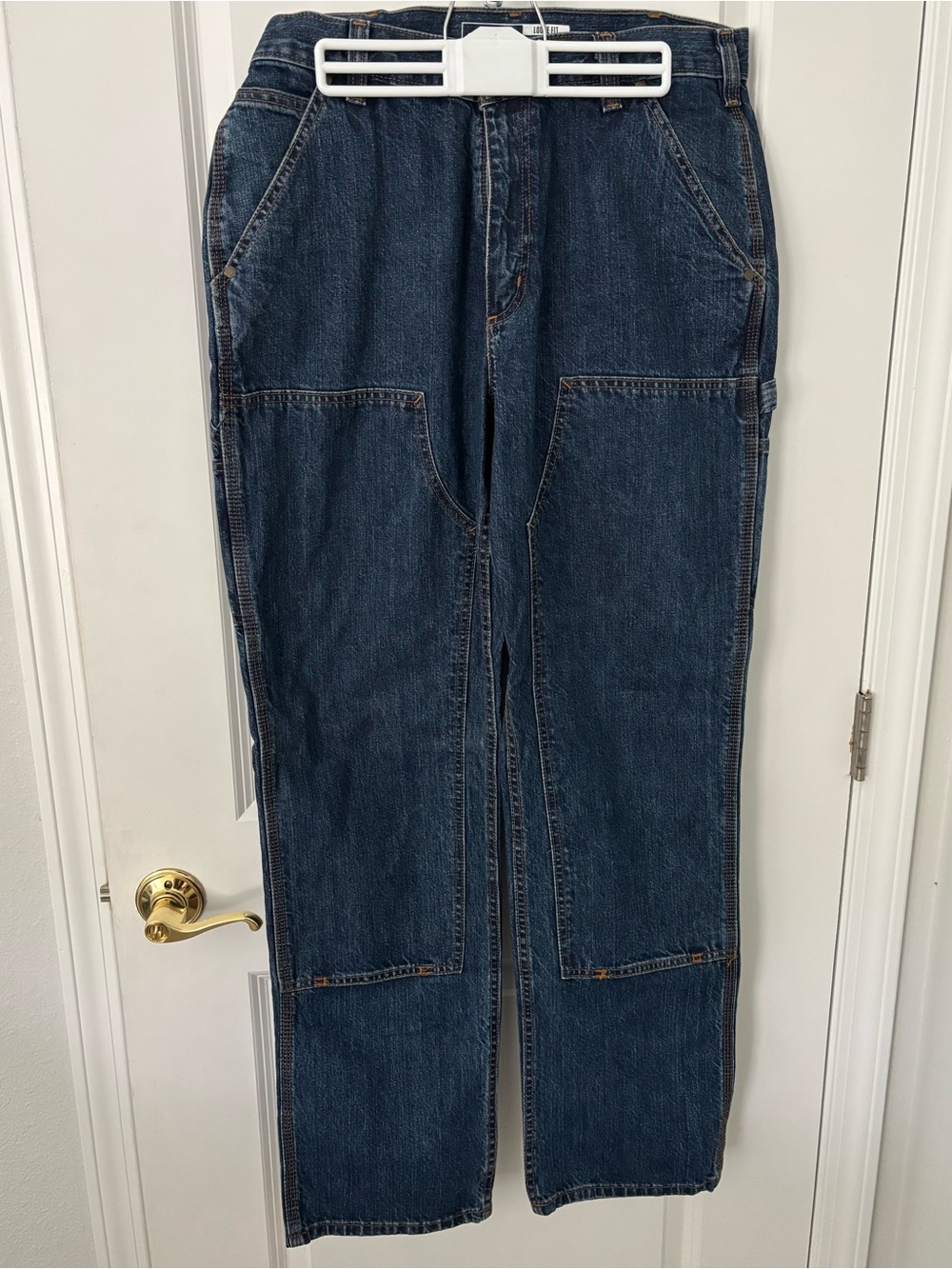 Carhartt Navy Blue Double Knee Relaxed Fit Workwear Jeans 33x34 Y2K